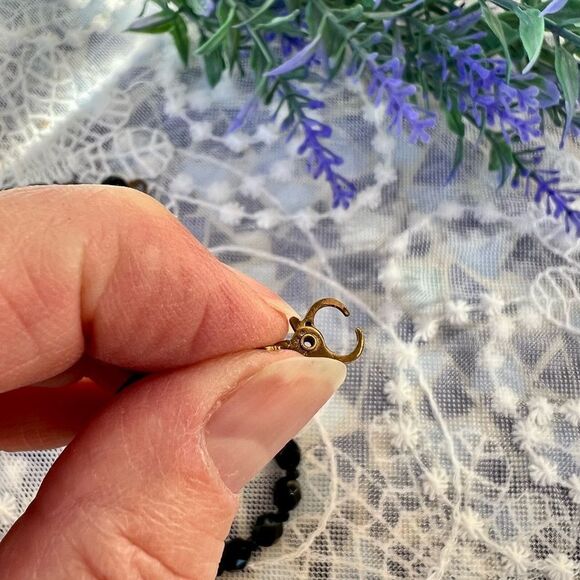 Vintage Signed Monet Black Faceted Lucite Bead Necklace 23” - Picture 5 of 7